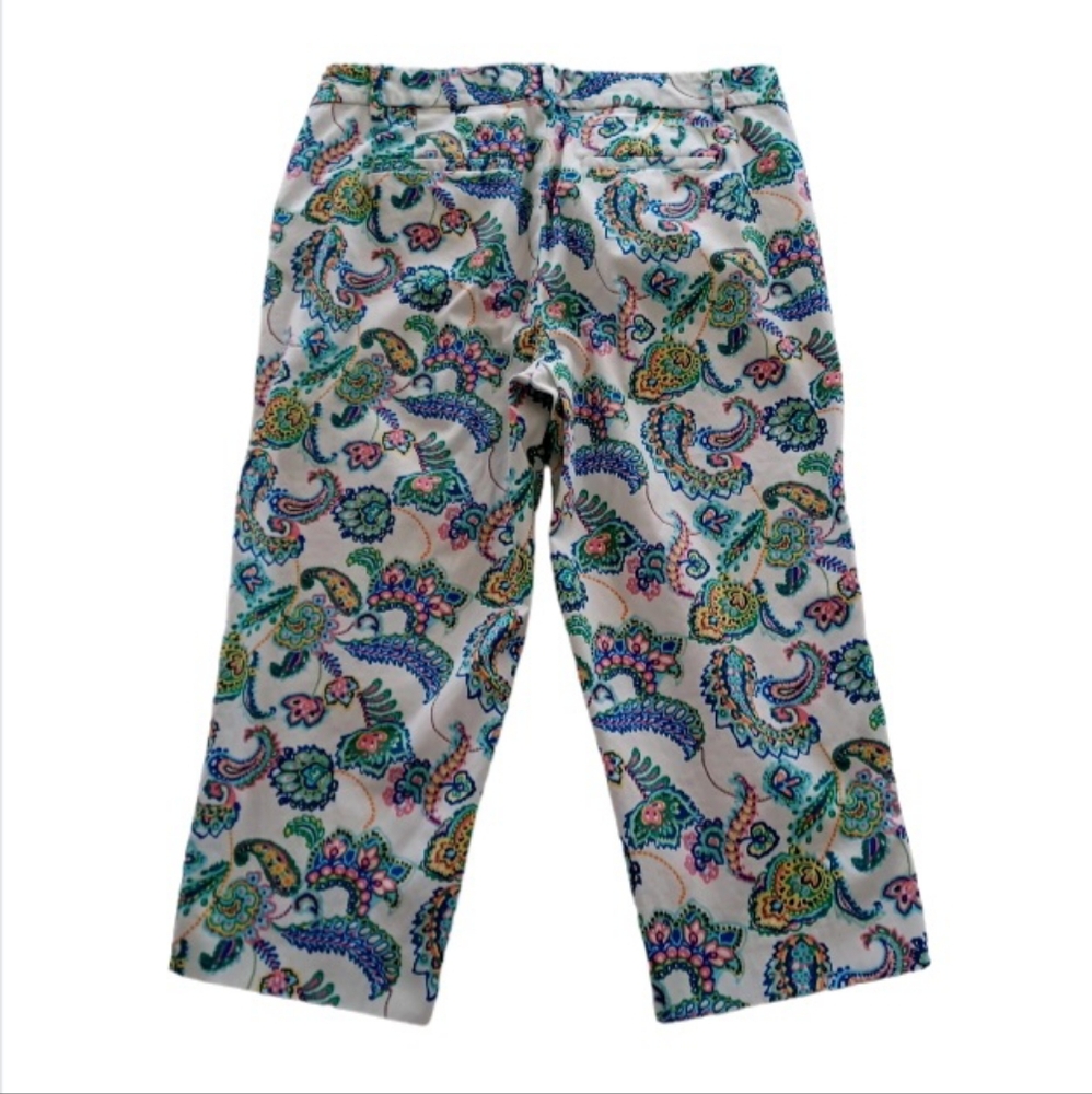 TALBOTS Paisley Perfect Skimmer Capri Pants, size 8p - Picture 3 of 15